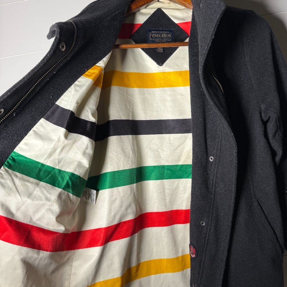 Pendleton Wool Dark Gray Coat Crest Campbell Casc… - image 7